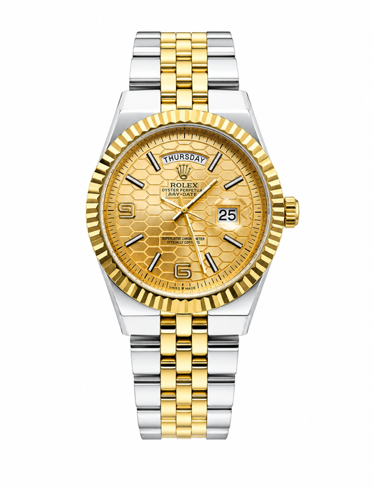 Luxury Gold & Silver Day-Date Watch – White Dial
