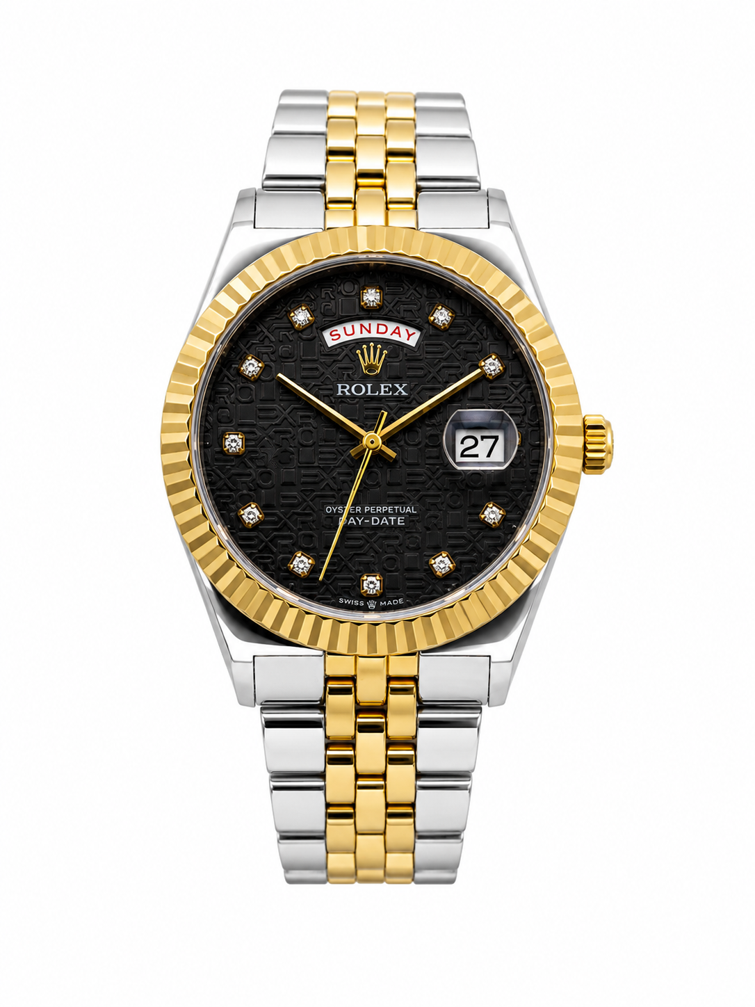 Luxury Gold & Silver Day-Date Watch – White Dial