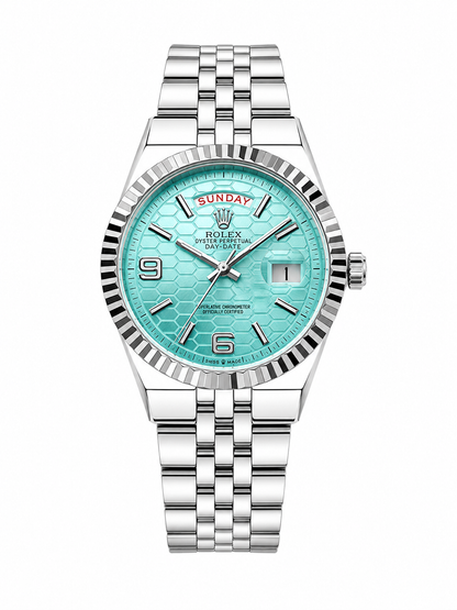 Luxury Gold & Silver Day-Date Watch – White Dial