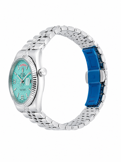 Luxury Gold & Silver Day-Date Watch – White Dial