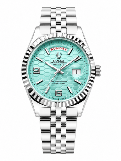 Luxury Gold & Silver Day-Date Watch – White Dial