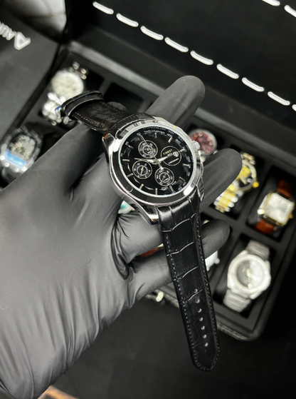Tsot Leather Strap Chronograph Watch